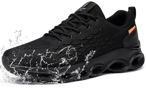 FATES TEX Völlig Wasserdicht Laufschuhe Herren Sportschuhe Turnschuhe Walkingschuhe Fashion Outdoor Casual Schuhe Fitness Running Sneaker(A-Pirat Schwarz,44 EU)