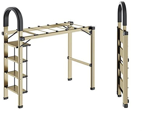 Wäscheständer/Wäschetrockner Wäscheständer, faltbarer Leiter mit doppeltem Verwendungszweck, Wäscheständer aus goldfarbenem, verdicktem Aluminium mit Leiter, for den Innen- und Außenbereich Clothes Dr