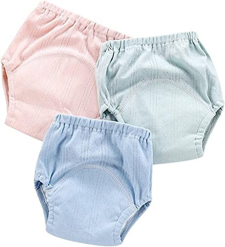 AOOPOO Confezione da 3 Neonate Ragazzi Pantaloni da Allenamento Pantaloni da Allenamento Neonati Mutandine da Pannolino Mutande Pannolini da Apprendimento Impermeabili Vasino