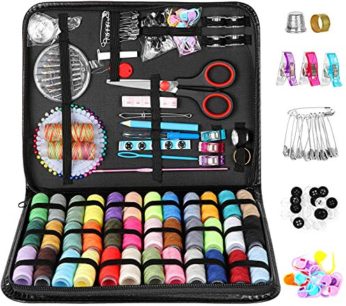 Nähset Nähkästchen mit 183 Nähzubehör,Nähgarn,Nähmaschinen zubehör,Nähgarn Set,Nähzeug,Nähkasten,Nähset kinder