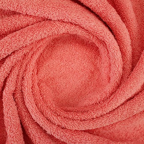 TELA PARA TOALLA DE FELPA RIZO 100% ALGODÓN SERIE TAHITÍ, ANCHO 150cm (1 METRO, CORAL)