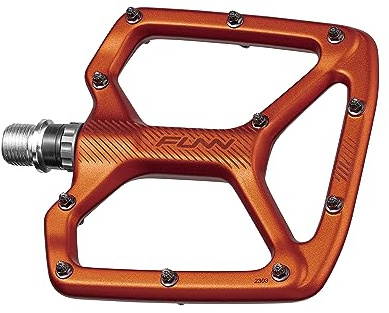 Funn Python Flache Fahrradpedale - Breite Plattform-Fahrradpedale für BMX/MTB Mountainbike, 9/16-Zoll CrMo-Achse (Orange)