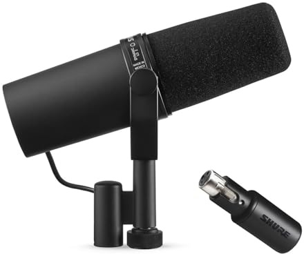 Shure SM7B - Micrófono dinámico cardioide + Interfaz Digital MVX2U XLR a USB con Conector, Control de Ganancia de 60dB, alimentación de 48V