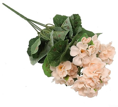 SPORTARC Künstliche Blumen, künstliche Begonie, künstliche Blume, Seidengeranie, Pflanze Blumen für Garten, Zuhause, Büro, Party, Dekoration, für Champagner