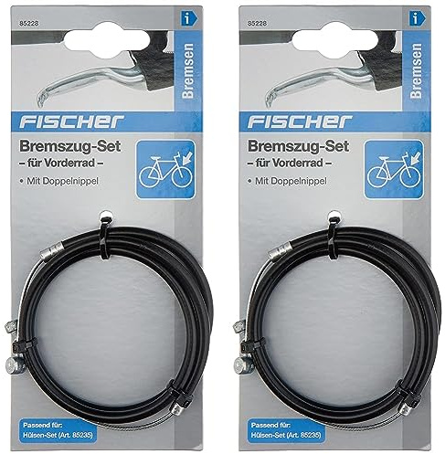 FISCHER 85228 Bremszug-Set für Vorderrad mit Doppelnippel (Packung mit 2)