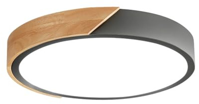 LEDUNI Plafón LED Techo 24W con Mando a distancia, Regulable 2700K-6500K blanco frío a cálido 2400LM, Diseñopara Salon, habitacion (Circular, Gris)