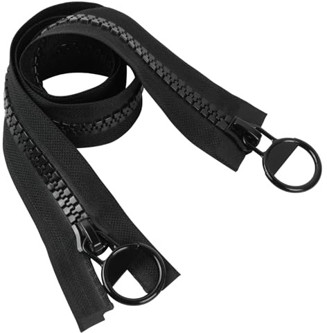 Anseom Grandi Separare Cerniere Chiusure Lampo 85cm #15 Super Grandi Cerniere Lampo Plastica Chiusure Lampo, Resistenti Cerniere con 2 Tirazip in Metallo, Cerniera Separata per Giacca, Fai da Te