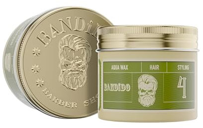 BANDIDO Aqua Wax Green 4 – Cera Capelli Uomo Tenuta Leggera Effetto Brillante – Cera per Capelli Uomo Modellante Profumo Fruttato – Hair Fiber per Tutti i Tipi di Capelli – 125ml