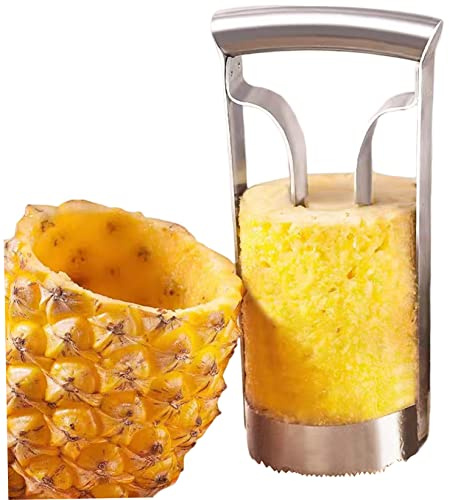 Ananas skärare skärare skärare och kärna, fruktskärare, ananas skärare skärare rostfritt stål ananas kärnborttagare för kök fruktringar 8 cm