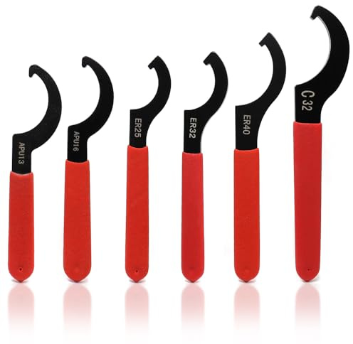 GYSRXS Set di 6 Chiave a Gancio C Chiave a Settore Regolabile Chiaves Ammortizzatore Moto per Sistema di Sospensione Realizzato in Acciaio ad Alto Tenore di Carbonio
