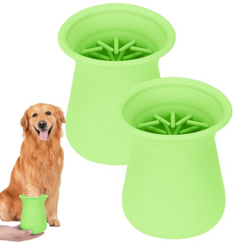 YRTUOP 2pcs Dog Paw Cleaner, Soft Silicone Dog Cleaning Brush Cup Portable Pets Paw Washer Pets Paws Cleaner Dogs Foot Cleaners for Dogs Cats Massage