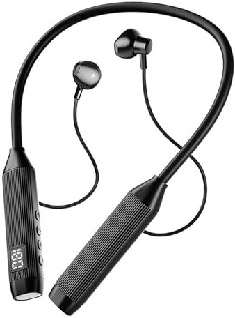 Auricolari sportivi con archetto da collo - Cuffie wireless con archetto da collo | Auricolari sportivi con design intorno al collo | Auricolari intrauricolari per alpinismo e allenamento | Cuffie Blu