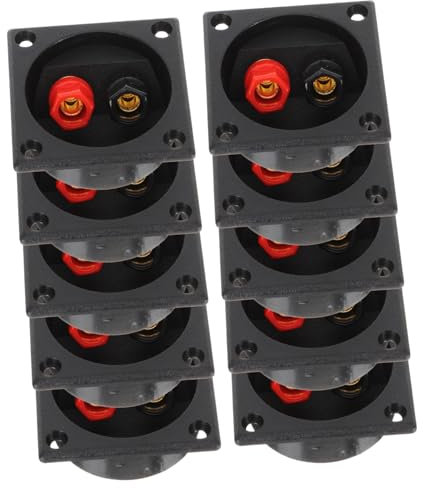 jojofuny 10pcs Car Subwoofer Speaker Box Connector Terminal Binding Post Speaker Accessory 57x57mm Black for Car Audio Connection
