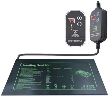 ATUMY Pflanzen Heizmatte heizmatte Heizkissen 16 ℃ bis 40 ℃ Einstellbarer Thermostat Reptile wasserdichte Wärmematte Indoor Garden Grow Sämling Kindergarten(40W 52X50cm)