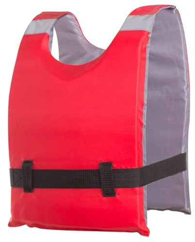 Swim Jacket - Flytväst Vuxen reflekterande ränder Flytvästar stöder 75N flytväst med justerbar rem Flythjälpmedel for fiske, simning, segling(Red)