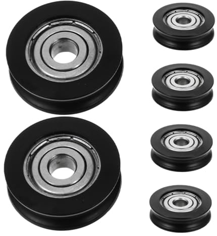 SHINEOFI 6piezas Poleas Puertas Correderas Uds Ruedas Nylon Aluminio Rodamiento No Estándar Para Armarios y Ventanas Fácil Instalación Durabilidad Alta Compatibles Con Muebles y Puertas