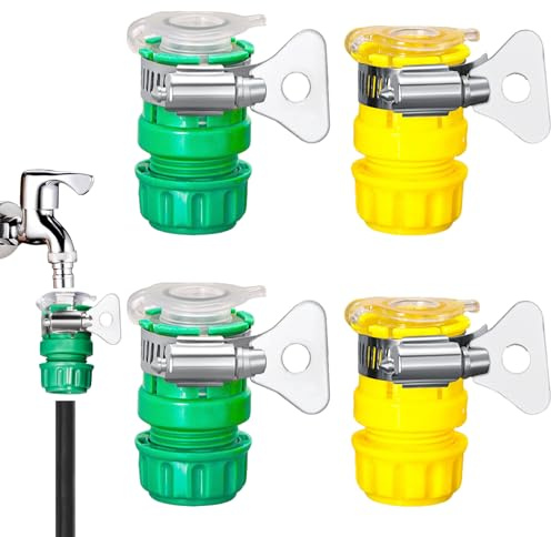 4 Pcs Universal Hose Pipe Connector for Kitchen Taps Suitable for (15-21mm) Water Faucet, Kitchen Tap Hose Connector Hosepipe Connectors Faucet Adapter, Hosepipe Tap Connectors for Garden, Kitchen
