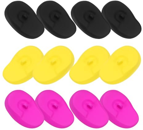 CLISPEED Silicone Ear Muffs Hair Dyeing Earmuffs 6 Pairs Heat Protection Ear Covers for Salon Home Use with Black Purple Yellow Colors