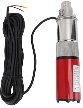 Walfront Deep Well Submersible Pump,Stainless Steel Screw Pump for Farm Ranch Irrigation 1.2m³/h High 40M Head 10M Supply Cord