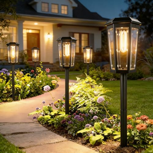 A.bigwhale Solarlampen für Außen Garten, Solarleuchten Solar Gartenleuchten 4 Stück, Helle Gartenlampen für Draußen Solar Wegeleuchte Wasserdicht Gartendeko für Outdoor Wege Hof Gehweg Terrase