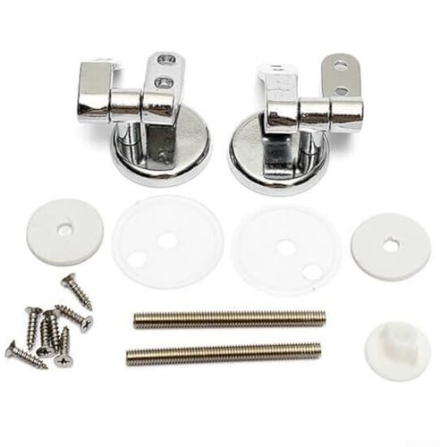 Kit di ricambio per coperchio WC a sgancio rapido, con viti, accessori per WC in metallo per la maggior parte dei sedili WC standard, 1 set argento