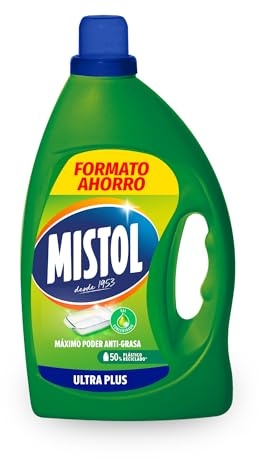 Mistol - Lavavajillas a mano Ultra Plus - Líquido Concentrado 2500mL - Poder Superior Antigrasa y Desincrustante - Efecto Brillante y Antiolor - Biodegradable y Botella Reciclable - Formato Ahorro