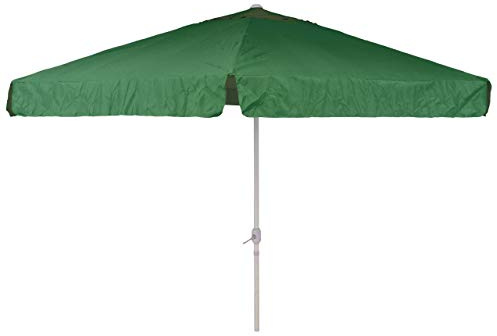 Nexos Trading Sonnenschirm Mittelstabschirm Ø 3,80m grün 8 Rippen Kurbel Stand-Sonnenschirm Sonnenschutz Garten Camping Terrasse Gestänge aus Aluminium Stahl