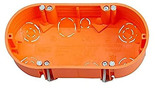 Kopp 352900003 Hohlwandschalterdose mit Doppelkammer, Isolierstoff, 143 x 70 mm