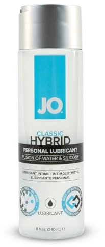 JO Classic Hybrid Lube, Personal Lubricant Silicone and Water Based 8 fl oz