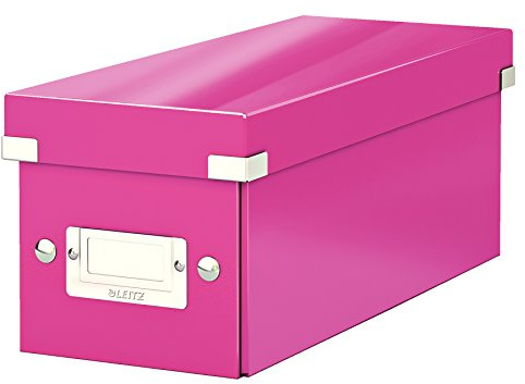 Leitz Click & Store WOW Scatola Archivio CD, per Archivio e Organizzazione di CD, Adatta a Casa e Ufficio, Rosa, 60410023