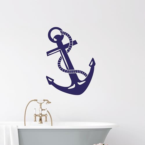GRAZDesign Wandtattoo Anker maritim Bad Aufkleber für Fliesen Wände Türaufkleber - 41x30cm / 073 dunkelgrau