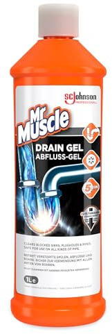 Mr Muscle Drain Gel – Heavy Duty Drain Unblocker – Scioglie gli intasamenti duri – Funziona 3 volte meglio della candeggina – Sicuro per tutti i tubi – Flacone da 1 l