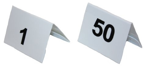 Tischnummernschilder Satz 1-50 Kunststoff