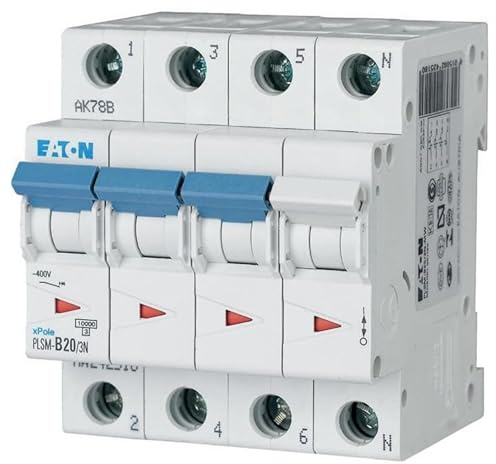 Eaton PLSM-B20/3N-MW Leitungsschutzschalter 20A 3P+N 3-polig+N B-Charakteristik LS-Schalter (242518 alt 245046)