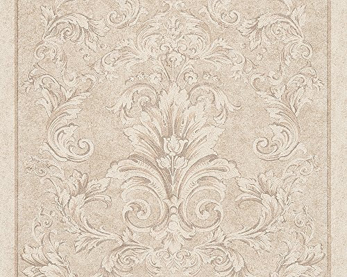 Versace Wallpaper Carta Da Parati Damasco Carta da parati tessuto non tessuto 10.05 m x 0.70 m Beige Made in Germany 962162 96216-2