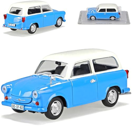 Trabant P50 500 Kombi Blau Beige 1/43 Modellcarsonline Modell Auto