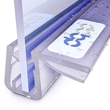 DQ-PP Duschdichtung 60cm – Dichtung für 6mm – 8mm Glastür Stärke – UK28 – Wasserablaufprofil Wasserabweisprofil – Duschabdichtung Duschwand – Ersatzteile für Duschkabine – Transparent