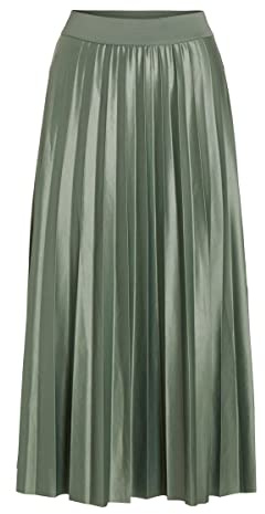 Vila Nitban Coated Midi Skirt, Laurel Wreath, S
