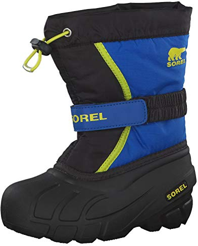 Sorel Youth Unisex Little Children's Flurry Boots - Black, Super Blue - Size 8