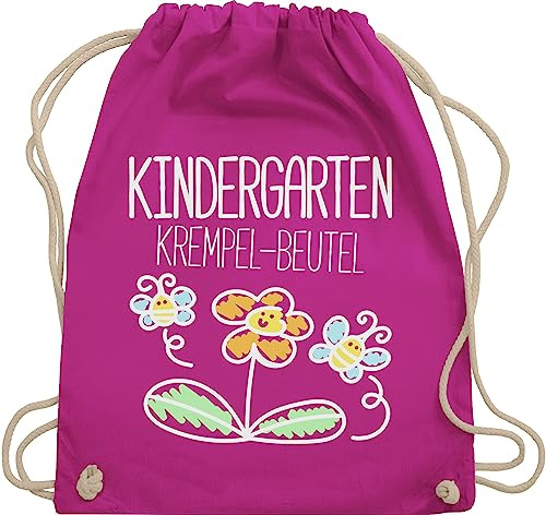 Shirtracer Turnbeutel Rucksack - Sportbeutel bedruckt - Kindergarten Krempel Beutel I Geschenk Erzieher - Unisize - Fuchsia - kindergartenrucksack wechselwäsche weihnachten kita stoffrucksack