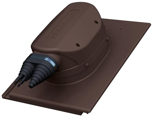Wasserdichter PV Solardurchgang für Braas - Tegalit Protegon – Braun | Dachziegel, Solar Dachdurchführung, Photovoltaik-Dachdurchgang, wasserdicht, EPDM-Dichtung, 360° drehbar, RAL 8017
