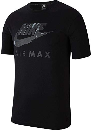 Nike Air Max kurzärmliges Herren-T-Shirt Gr. L, Schwarz