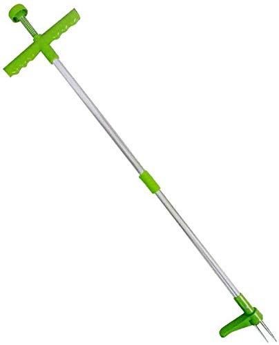 Hilif Estirpatore Erbacce Verde Diserbatrice Manuale in Alluminio con Artigli a Molla per Rimuovere Erbacce,100 cm