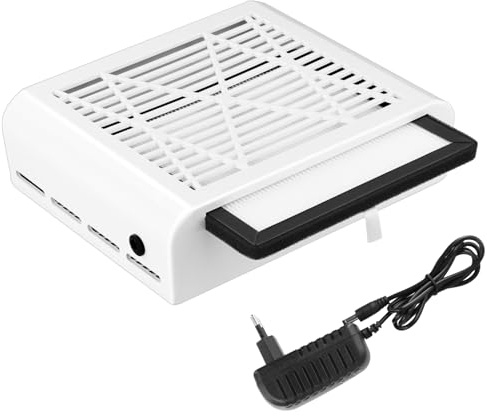 QWORK® Aspiratore Unghie Professionale con Filtro Sostituibili, 40W Collettore di Polveri per Unghie per Salone/Casa