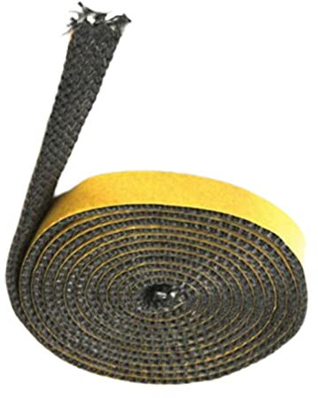 F Fityle Herddichtungsband, Fiberglas-Seildichtung, selbstklebendes Dichtungsband für Herdtüren, flaches Herdseil für Herd, Kamin, Ofentür, 2 mm x 15 mm x 200 cm