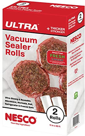 Nesco VS-04R-ULT Heavy Duty Vacuum Sealer Roll-11 x 20' 2 Roll 11 x 20, Plastic, Clear