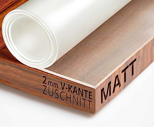 Transparent Tischfolie Schutzfolie Folie leicht mattiert Abgeschrägte V-Kante Eckig 50 x 100 cm Tischdecke Maschinenzuschnitt