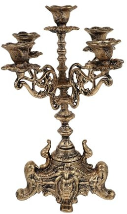 Abaodam Retro Candleholder European Style Candle Stand, 12.79Inch Metal Table Candlestick for Home Decoration Wedding Banquet Hotel Use
