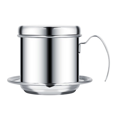 Vietnamese Coffee Drip Filter Maker Stainless Steel Cup Portable Manual Stainless Steel Filter Pot Vietnamese Coffee Drip Cup for Home Office Travel 7 X 7.5cm/2.76 X 2.95 Inch