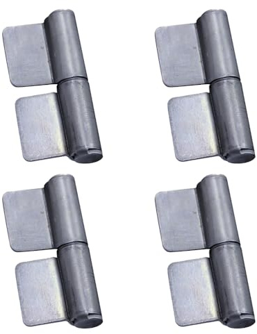 Lot de 4 charnières à souder pour porte, résistantes, détachables, avec fermeture par soudure, pour remorques, rampes et portails, 59 x 80 mm